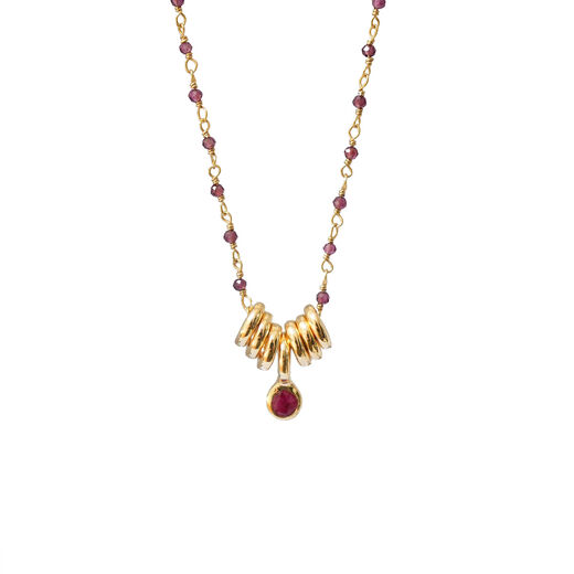 Garnet rosary necklace by Mirabelle